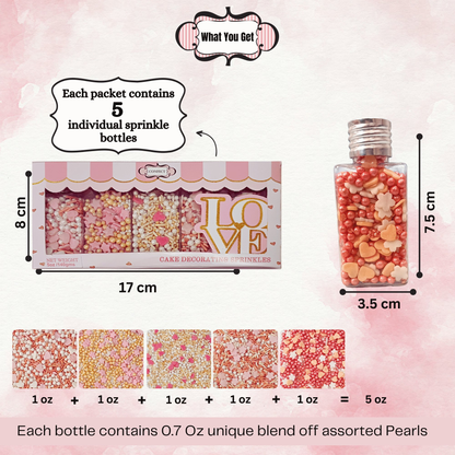Confect Valentine Sprinkles | 09 Edible Decoration for Baking & Dessert