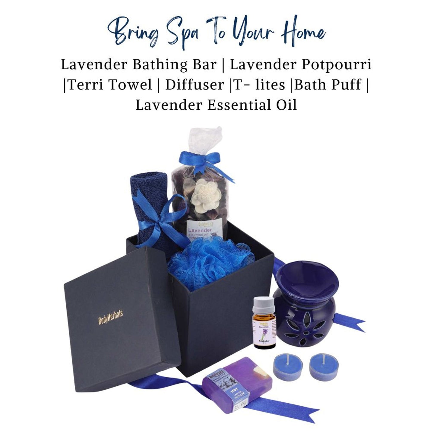 BodyHerbals Lavender Soap Spa Set Gift Box - Gift Sets & Combos for Women & Men