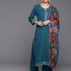 Dhiyona VA Women'sYoke Design Straight Kurta & Trousers With Dupatta