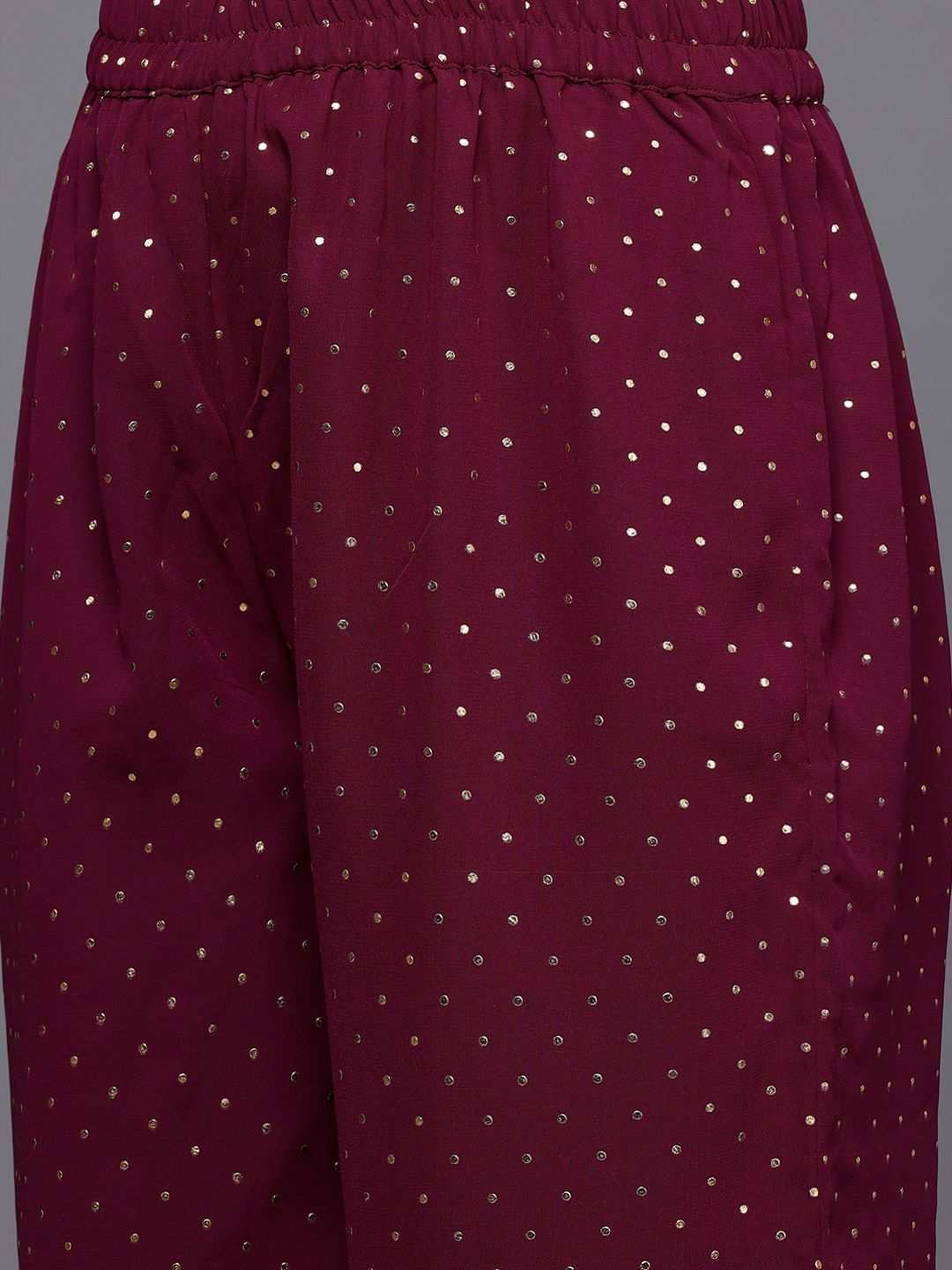 Indyancart VA Women's Gotta Patti Embroidered Silk Georgette Kurta with Trousers & Dupatta