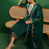 Dhiyona SN Women's Teal Green & Pink Embroidered Straight Kurta With Palazzos & Dupatta