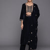 Dhiyona VA Women's Winter Velvet Embroidered Kurta with Trousers & With Dupatta