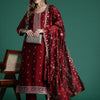 Indyancart IE Floral Embroidered Sequinned Kurta with Trousers & With Dupatta