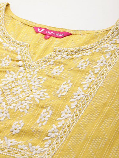 Indyancart VA Women's Regular Thread Work Kurta with Trousers & With Dupatta