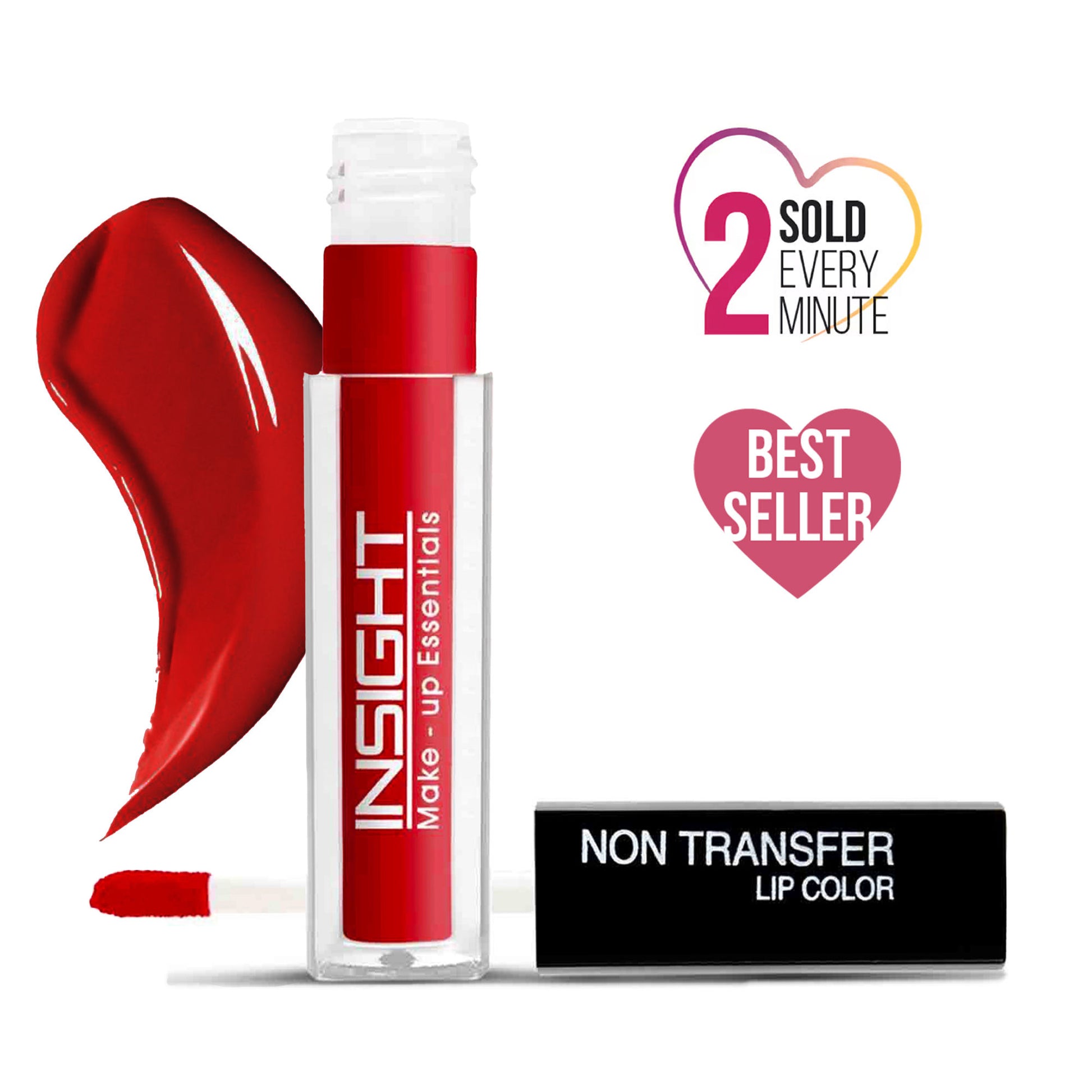 Insight Cosmetics Non-Transfer Lip Color, 12hr Long Lasting Matte Lips, Moisturizing & Light Weight - 06 Angel Red