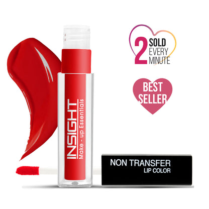 Insight Cosmetics Non-Transfer Lip Color, 12hr Long Lasting Matte Lips, Moisturizing & Light Weight - 09 Sunset Red