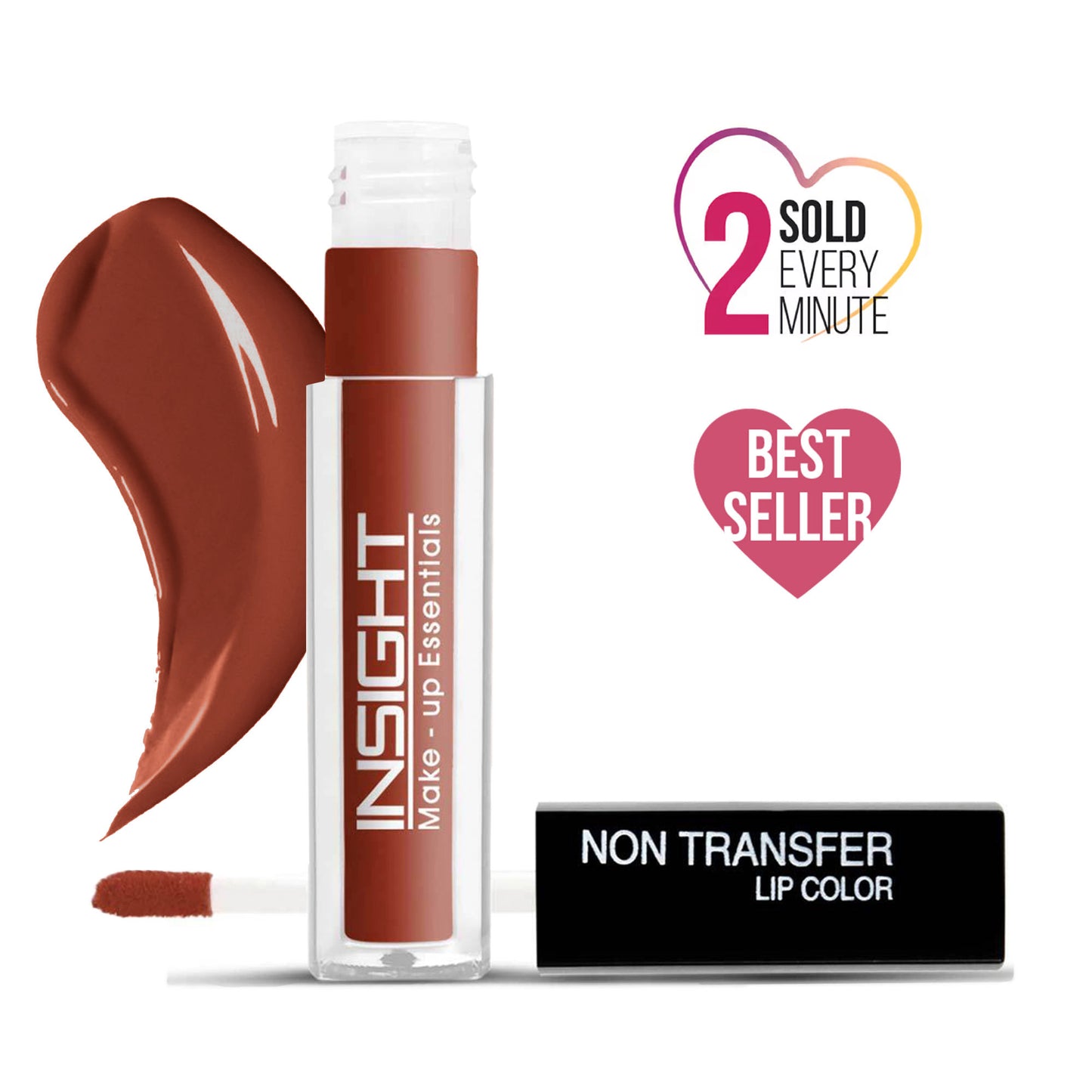 Insight Cosmetics Non-Transfer Lip Color, 12hr Long Lasting Matte Lips, Moisturizing & Light Weight - 11 Coffe Command