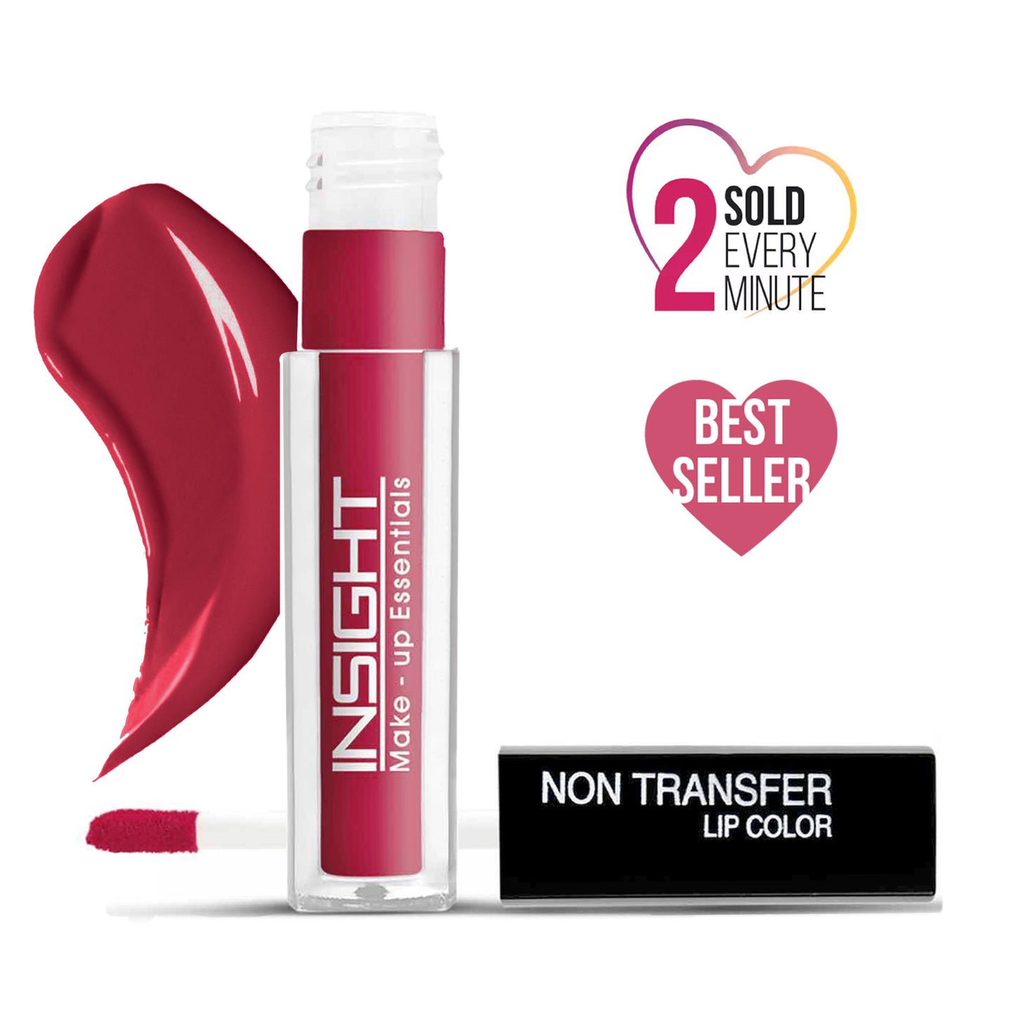 Insight Cosmetics Non-Transfer Lip Color, 12hr Long Lasting Matte Lips, Moisturizing & Light Weight - 12 Red Room