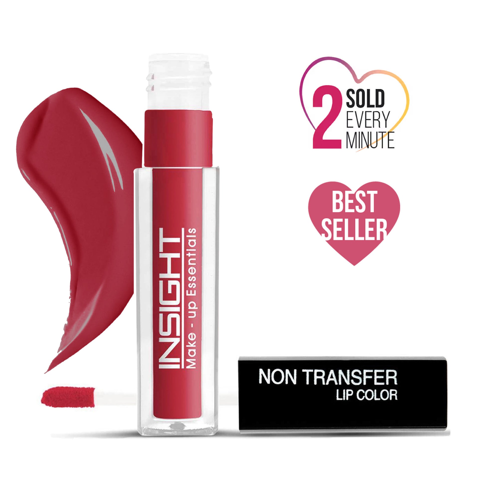 Insight Cosmetics Non-Transfer Lip Color, 12hr Long Lasting Matte Lips, Moisturizing & Light Weight - Red Premiere