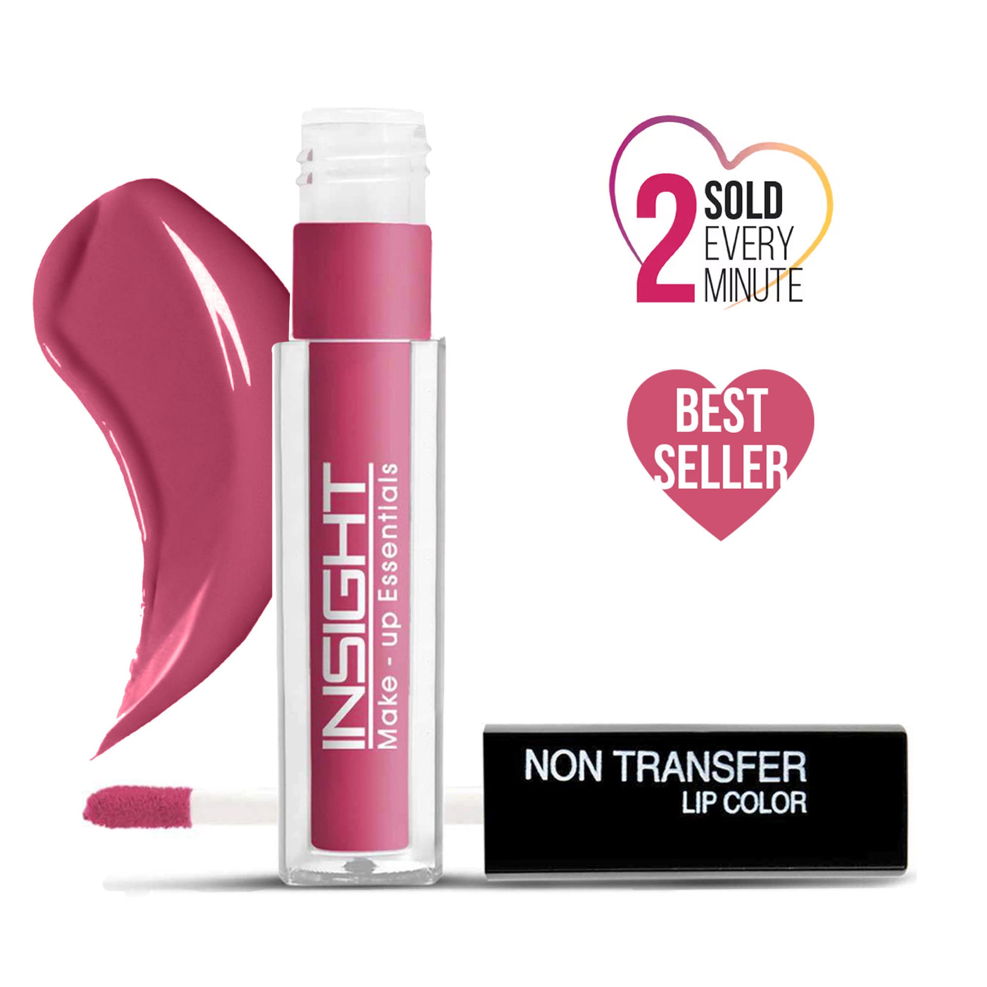 Insight Cosmetics Non-Transfer Lip Color, 12hr Long Lasting Matte Lips, Moisturizing & Light Weight - Molten Pink