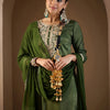 Dhiyona IE Ethnic Motifs Zari Embroidered Kurta with Trouser & Dupatta