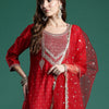 Dhiyona IE Embroidered Sequinned Kurta With Trousers & Dupatta