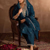 Indyancart IE Women Ethnic Motifs Embroidered Regular Sequinned Chanderi Silk Kurta