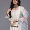 Dhiyona IE Women Ethnic Motifs Embroidered Pure Cotton Kurta with Trousers & With Dupatta