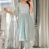Indyancart VA Women'sEmbroidered Sequinned Pure Cotton Kurta With Trousers & Dupatta