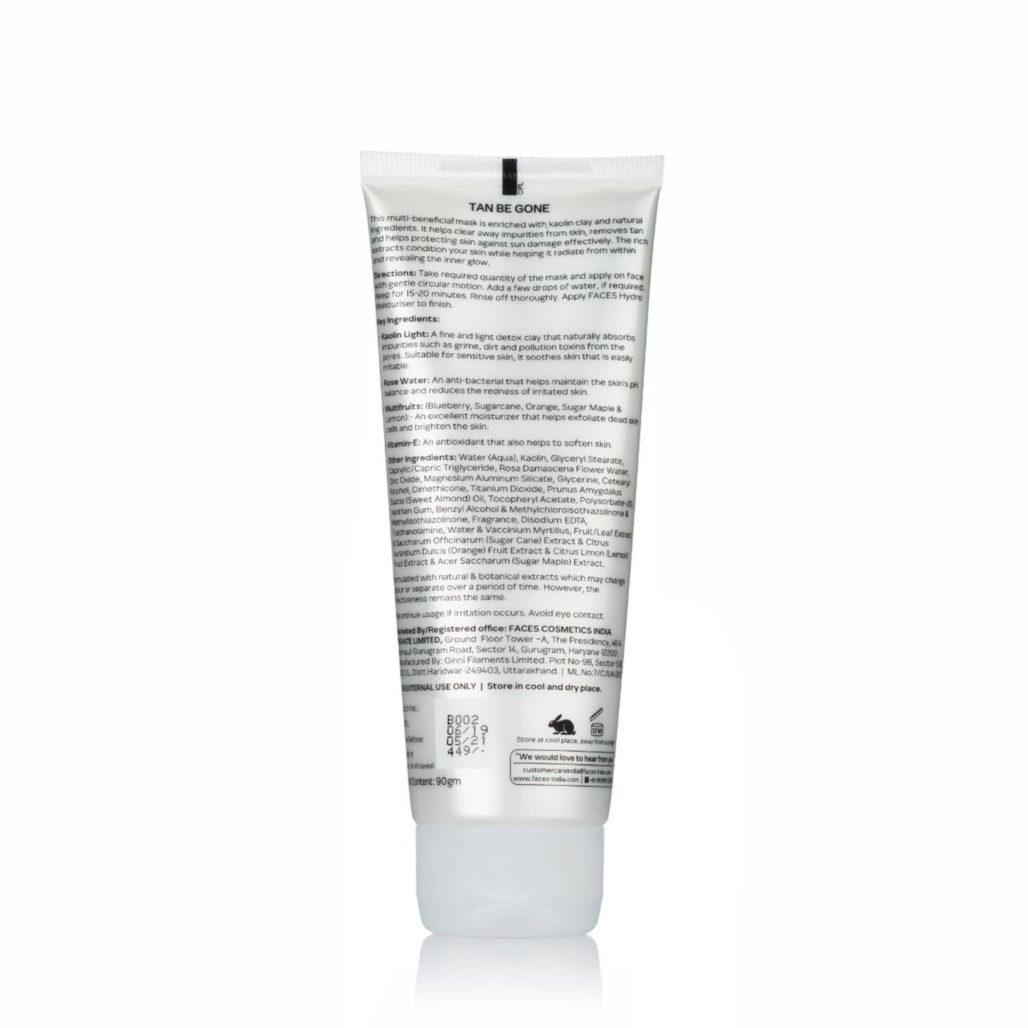 Faces Canada Tan Be Gone De Tan Skin Brightening Clay Mask