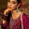 Indyancart IE Floral Embroidered Embellished V-Neck Straight Kurta with Trouser And Dupatta