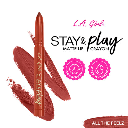 L.A. Girl Stay & Play Matte Lip Crayon - All The Feelz