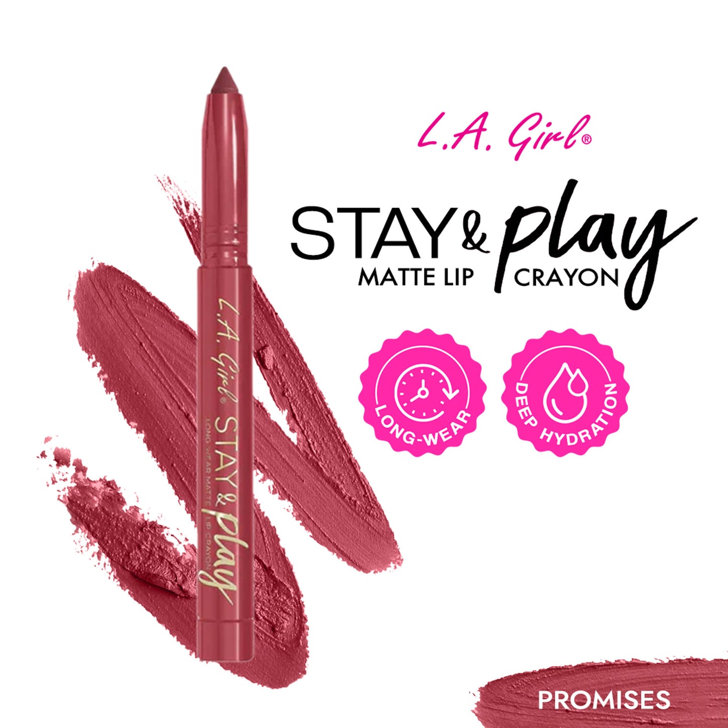 L.A. Girl Stay & Play Matte Lip Crayon - Promises