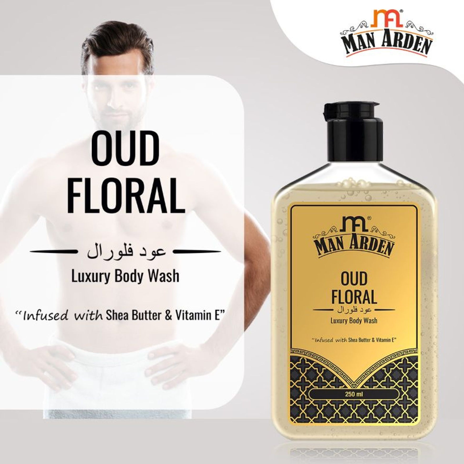 Man Arden Oud Floral Luxury Body Wash Infused With Shea Butter & Vitamin E