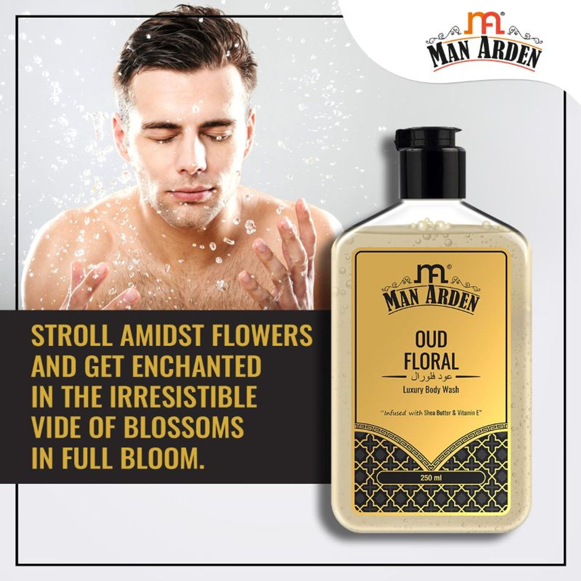 Man Arden Oud Floral Luxury Body Wash Infused With Shea Butter & Vitamin E