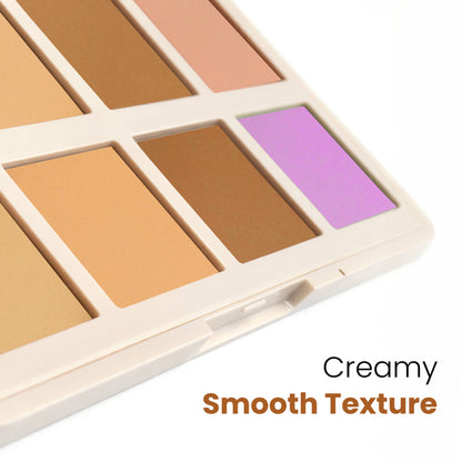 Mila Beauté Perfect Cover Concealer Palette, 8 In 1 Conceal, Correct & Contour - Light