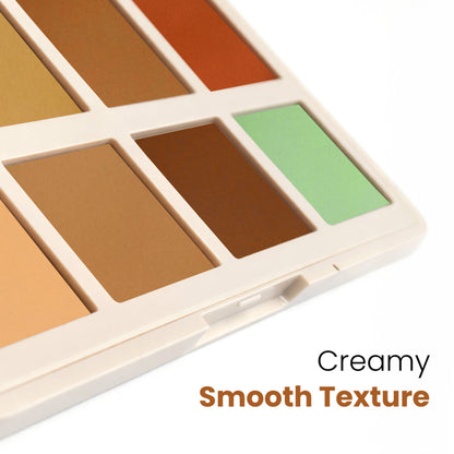 Mila Beauté Perfect Cover Concealer Palette, 8 In 1 Conceal, Correct & Contour - Medium
