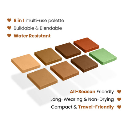 Mila Beauté Perfect Cover Concealer Palette, 8 In 1 Conceal, Correct & Contour - Deep