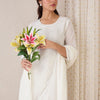 Dhiyona IE Women Floral Embroidered Regular Thread Work Cotton Kurta with Trousers & Dupatta