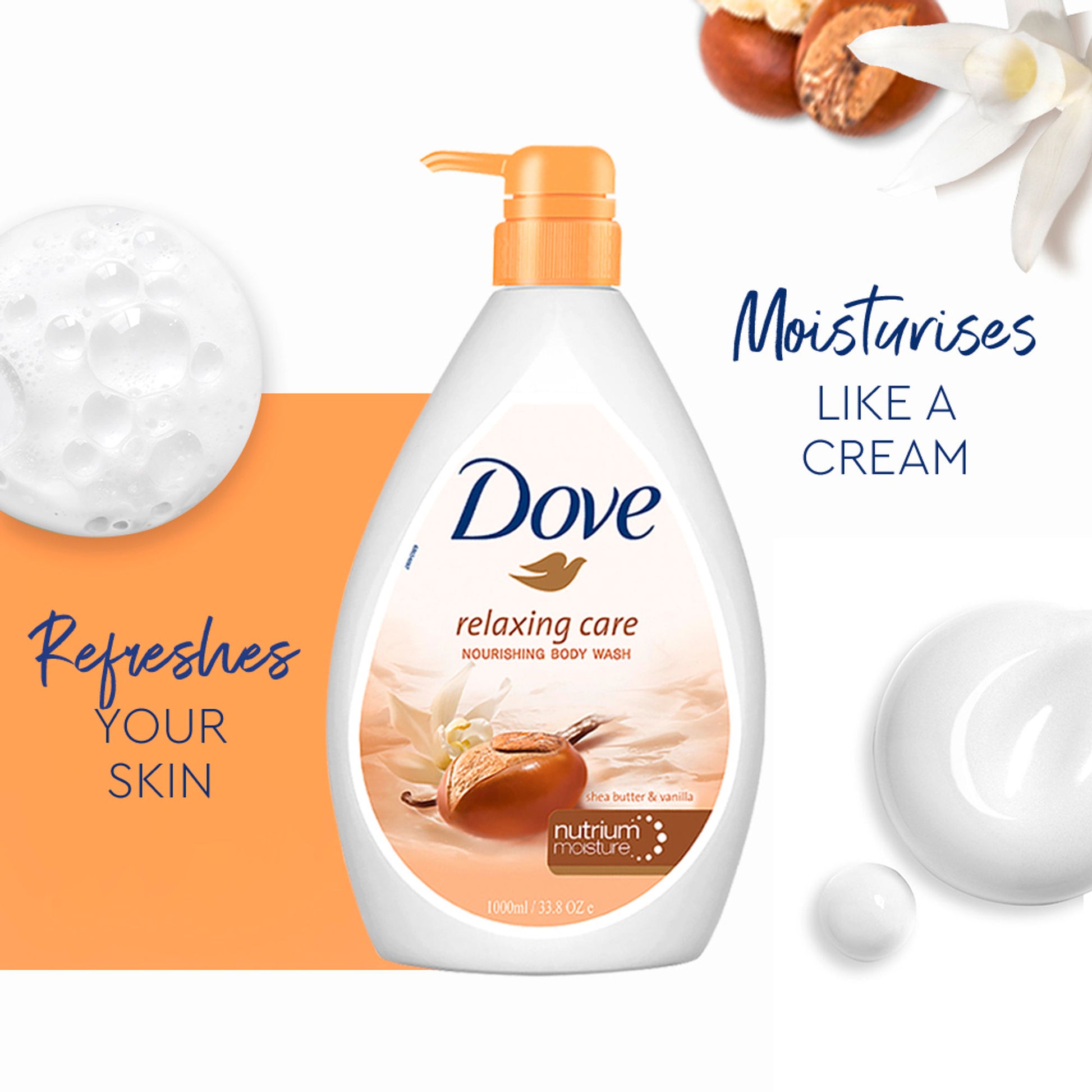 Dove Body Wash - Relaxing Care Shea Butter & Vanilla Nourishing