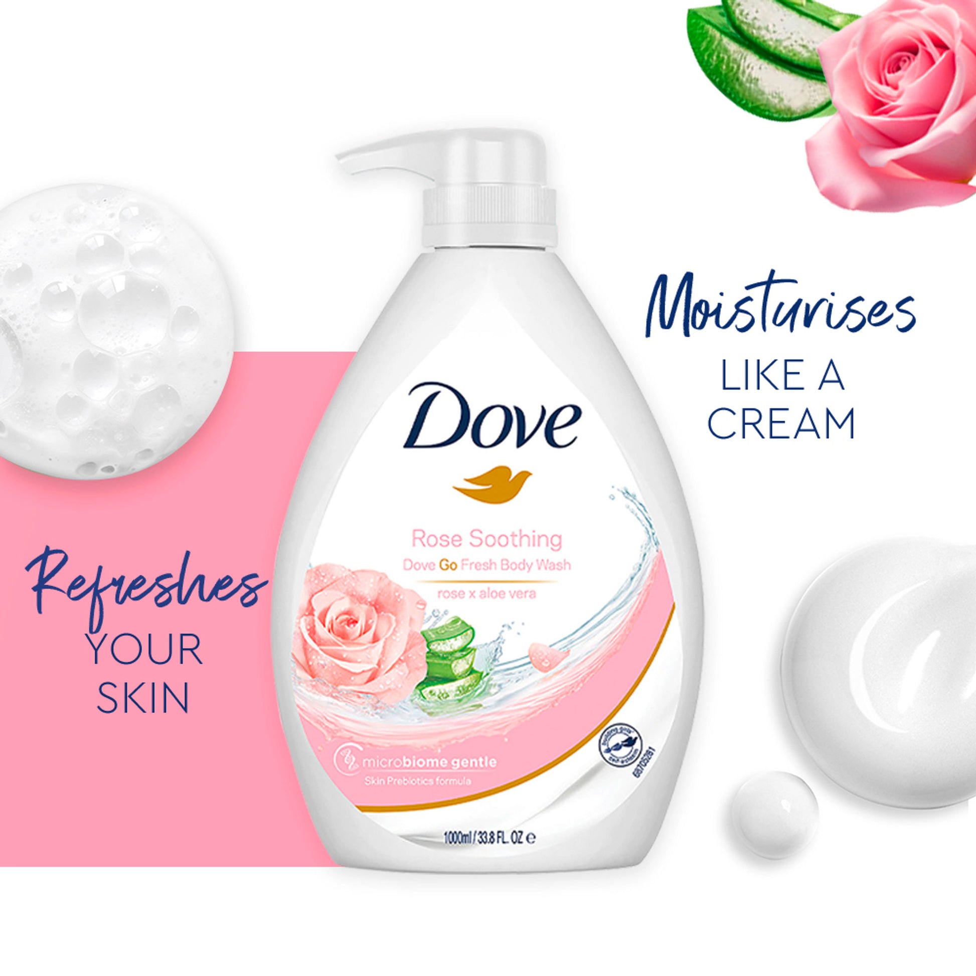 Dove Body Wash- Soothing Rose & Aloe Vera Body