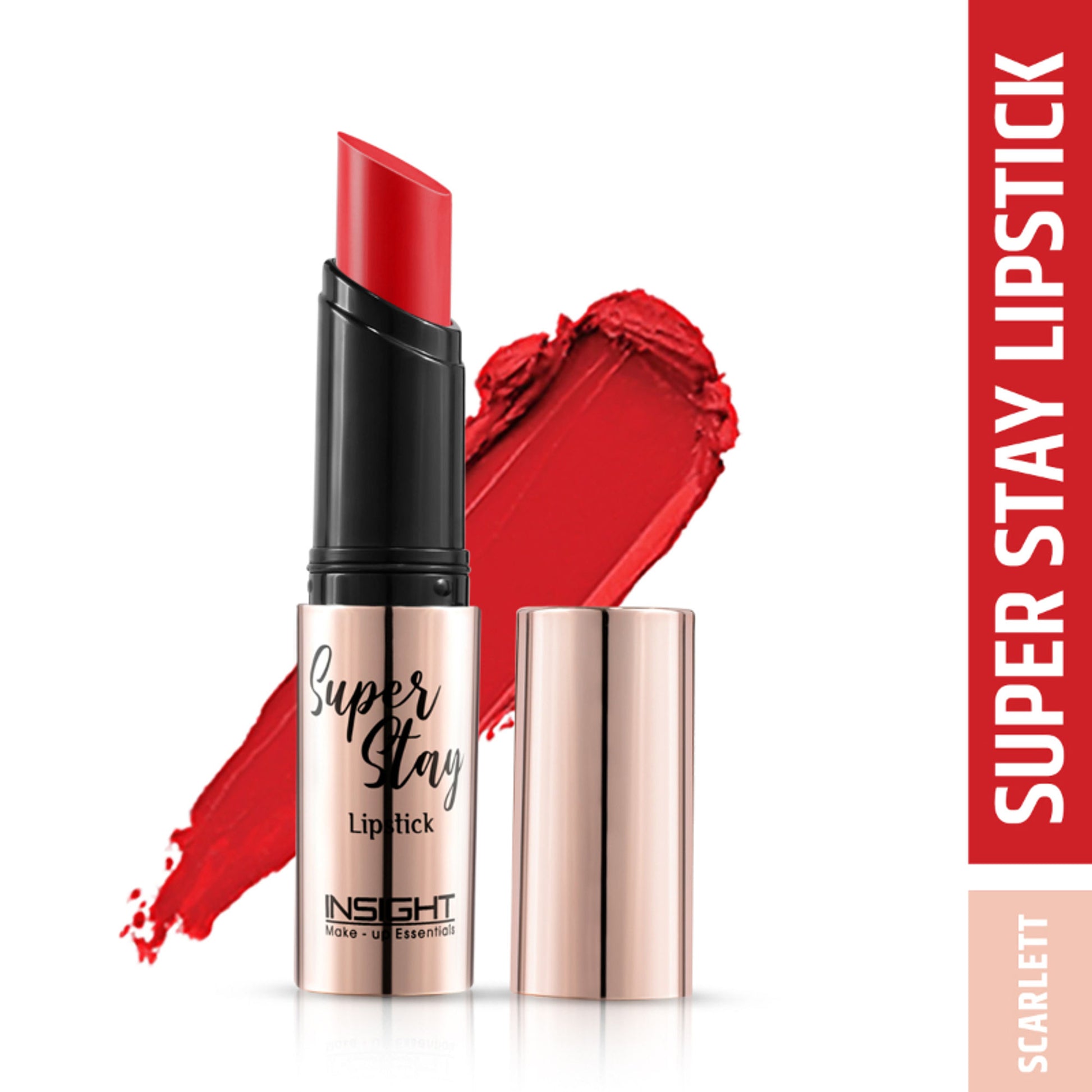 Insight Cosmetics Super Stay Lipstick, Long Lasting Lightweight Transferproof Formula - Scarlett