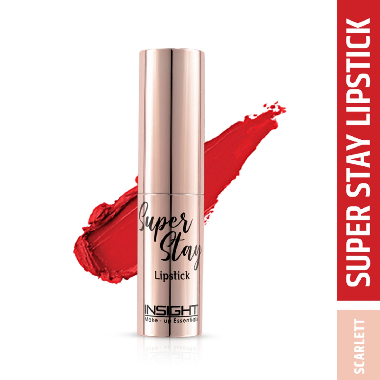 Insight Cosmetics Super Stay Lipstick, Long Lasting Lightweight Transferproof Formula - Scarlett