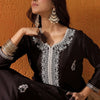 Indyancart IE Ethnic Motifs Embroidered Straight Kurta