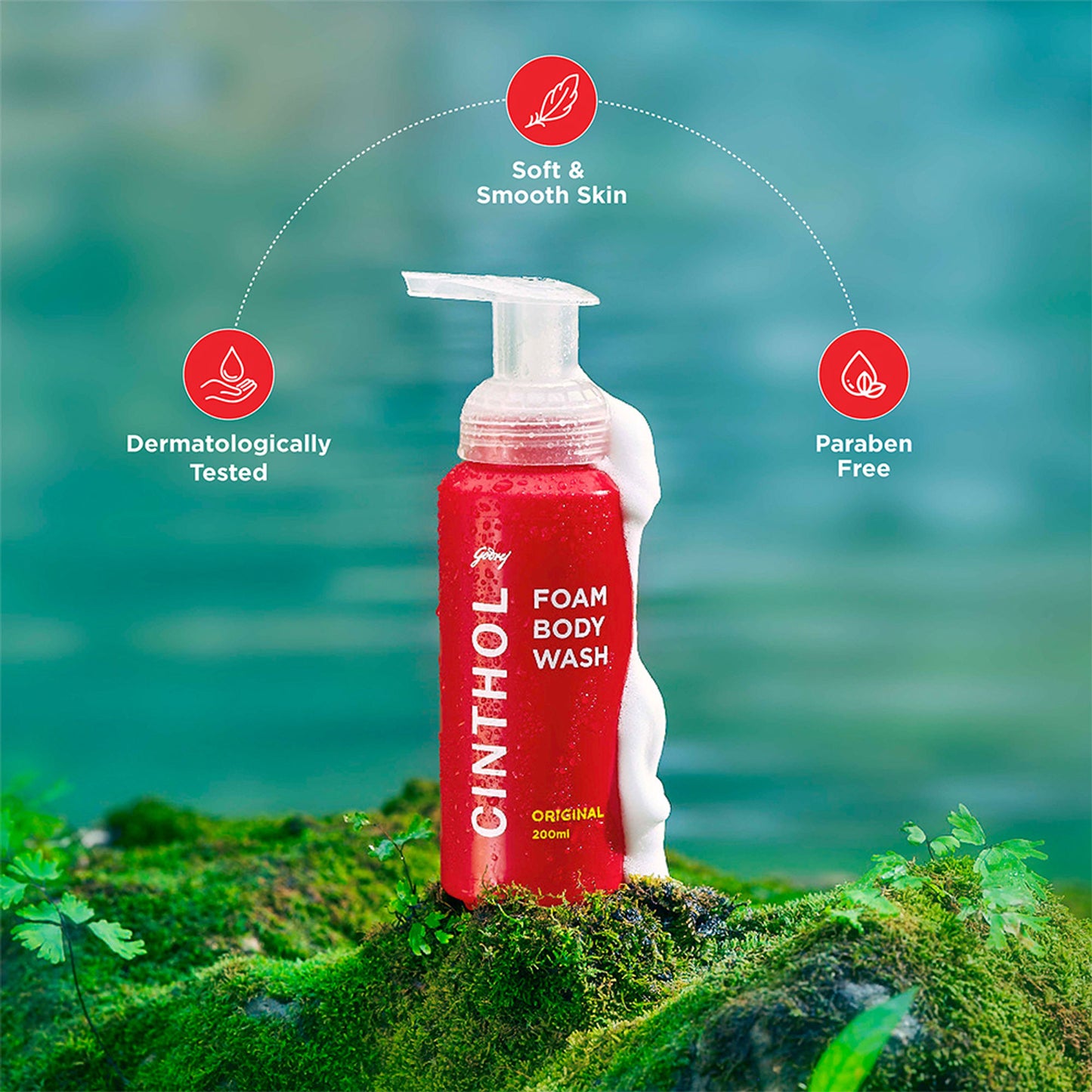 Cinthol Original Foaming Body Wash, Glycerin Shower Gel