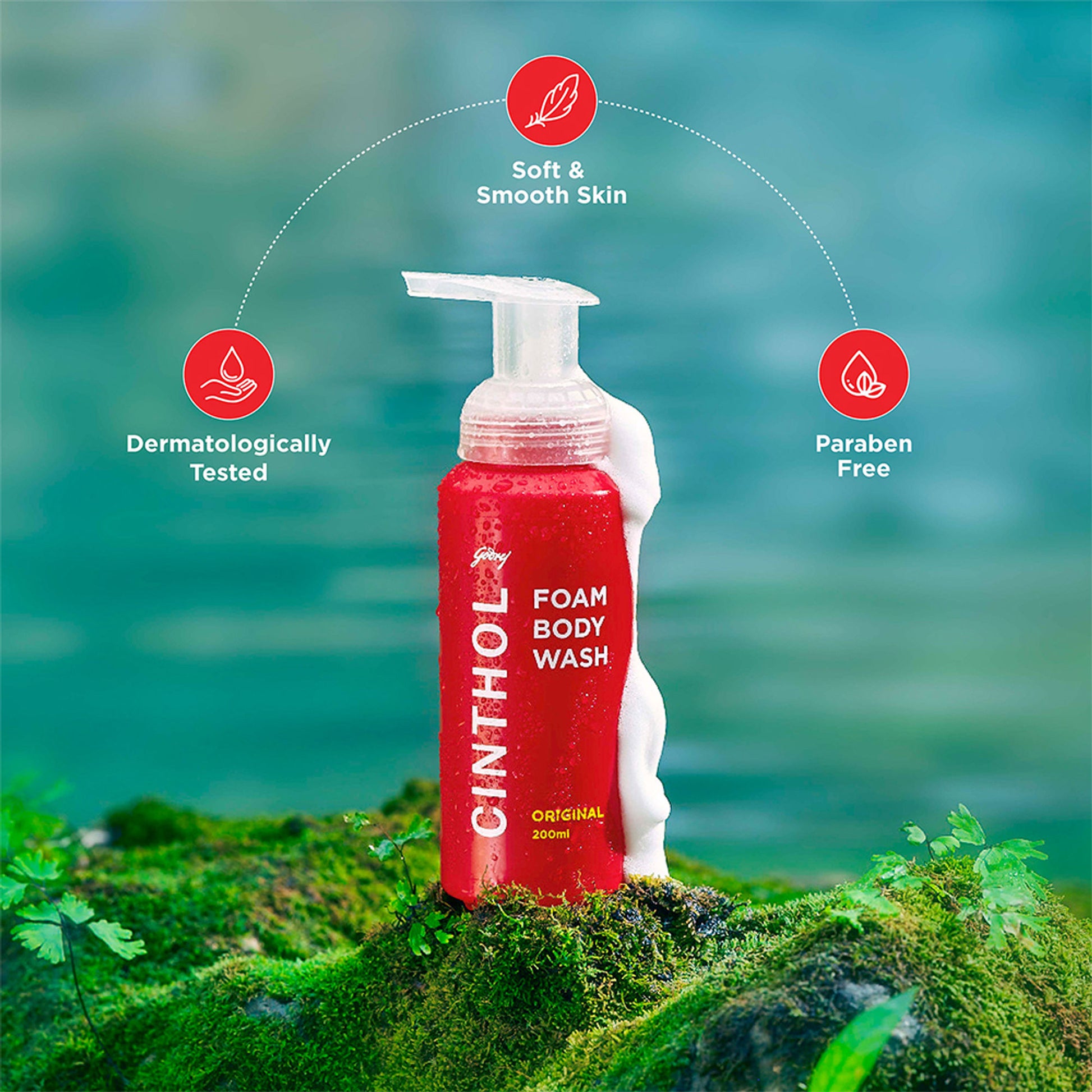 Cinthol Original Foaming Body Wash, Glycerin Shower Gel