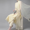 Dhiyona IE Women Yellow Ethnic Motifs Embroidered Thread Work Kurta with Trousers & Dupatta