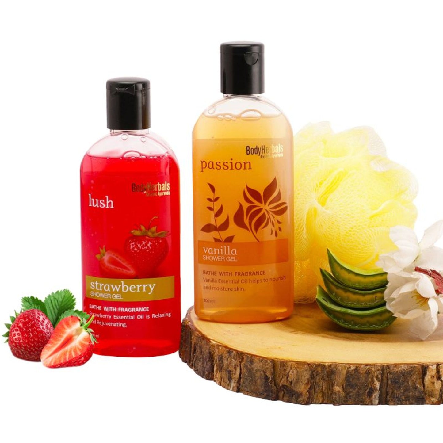 Bodyherbals Strawberry And Vanilla Aromatic Body Wash Combo
