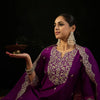 Dhiyona IE Notched Neck Floral Embroidered Liva Kurta with Trouser & Dupatta