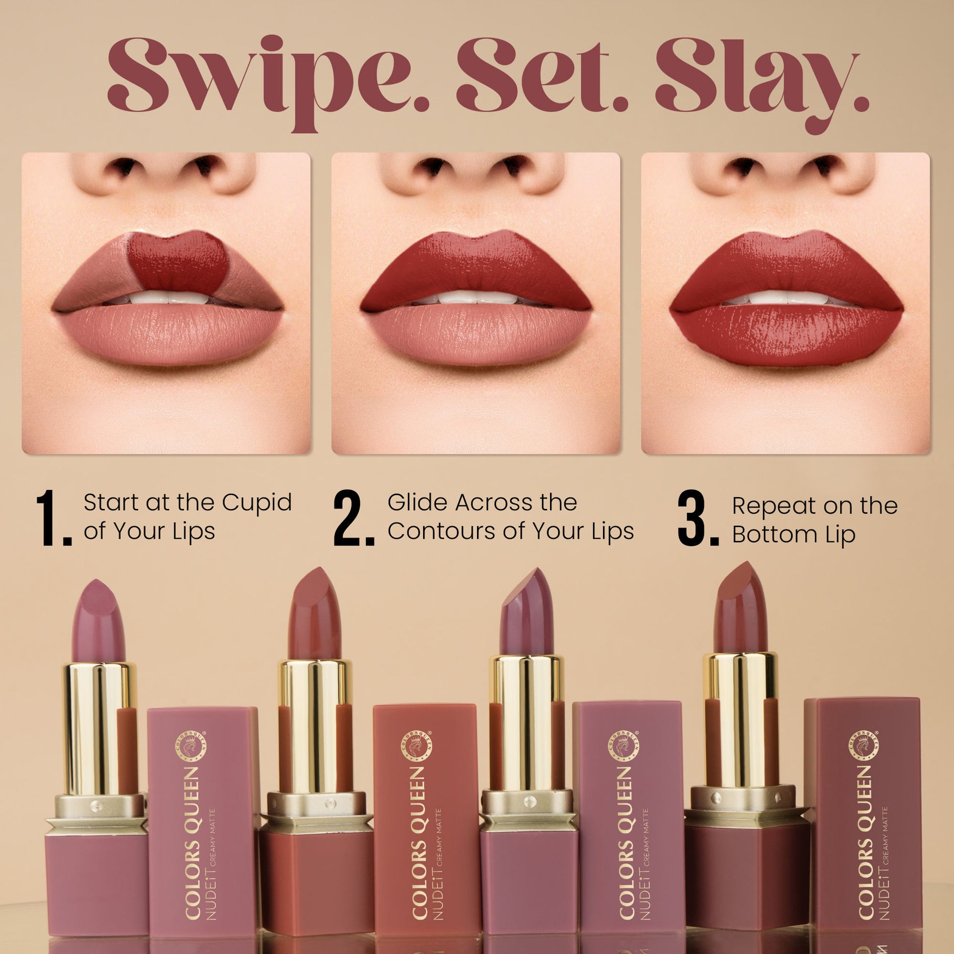 Colors Queen Nude It Creamy Matte Lipstick - Pink Blossom