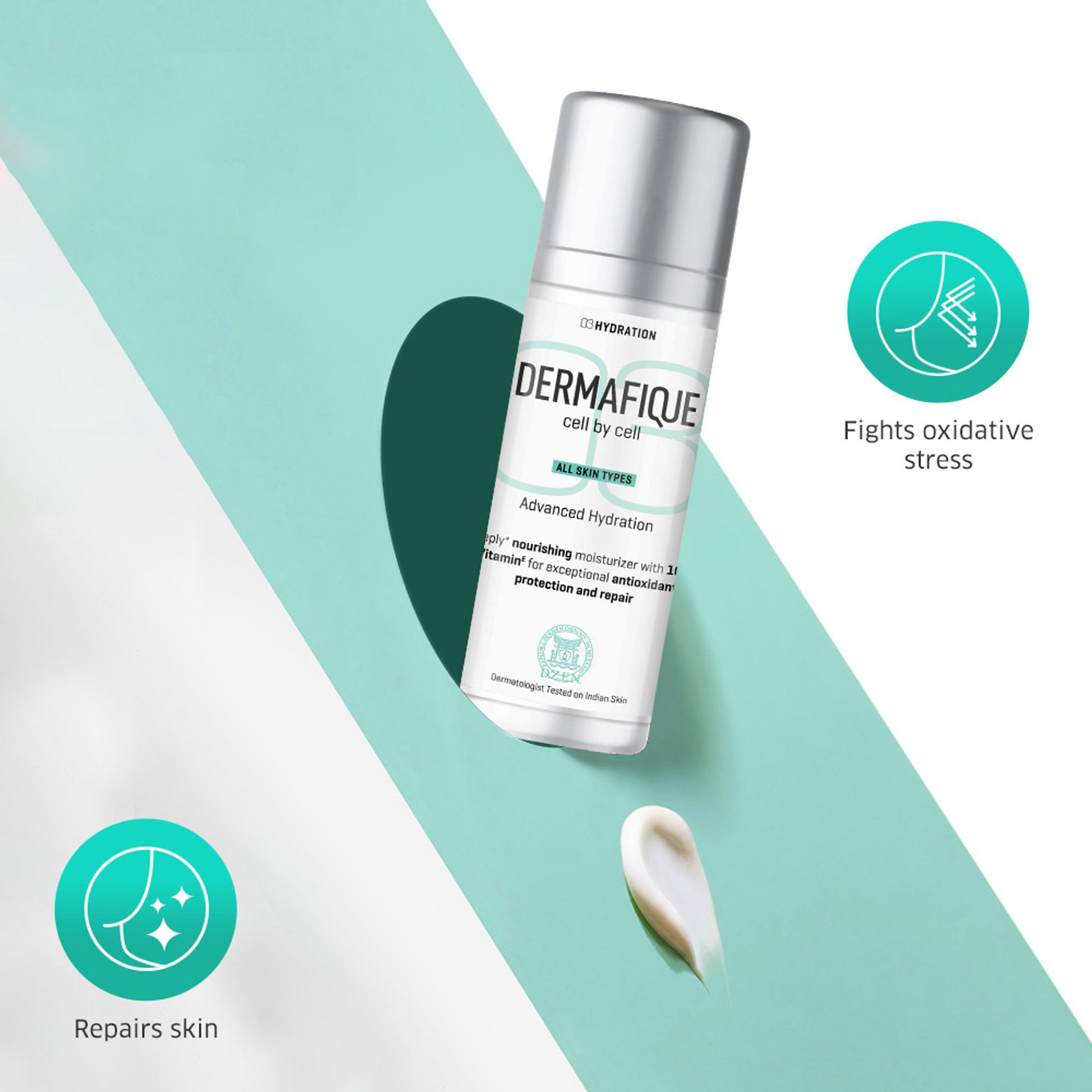 Dermafique Advanced Hydration Day Cream - Deep Hydration, 10x Vitamin E & Antioxidants