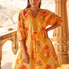 Dhiyona IE Floral Self Design Beads And Stones V-Neck A-Line Pure Cotton Kurta With Trousers