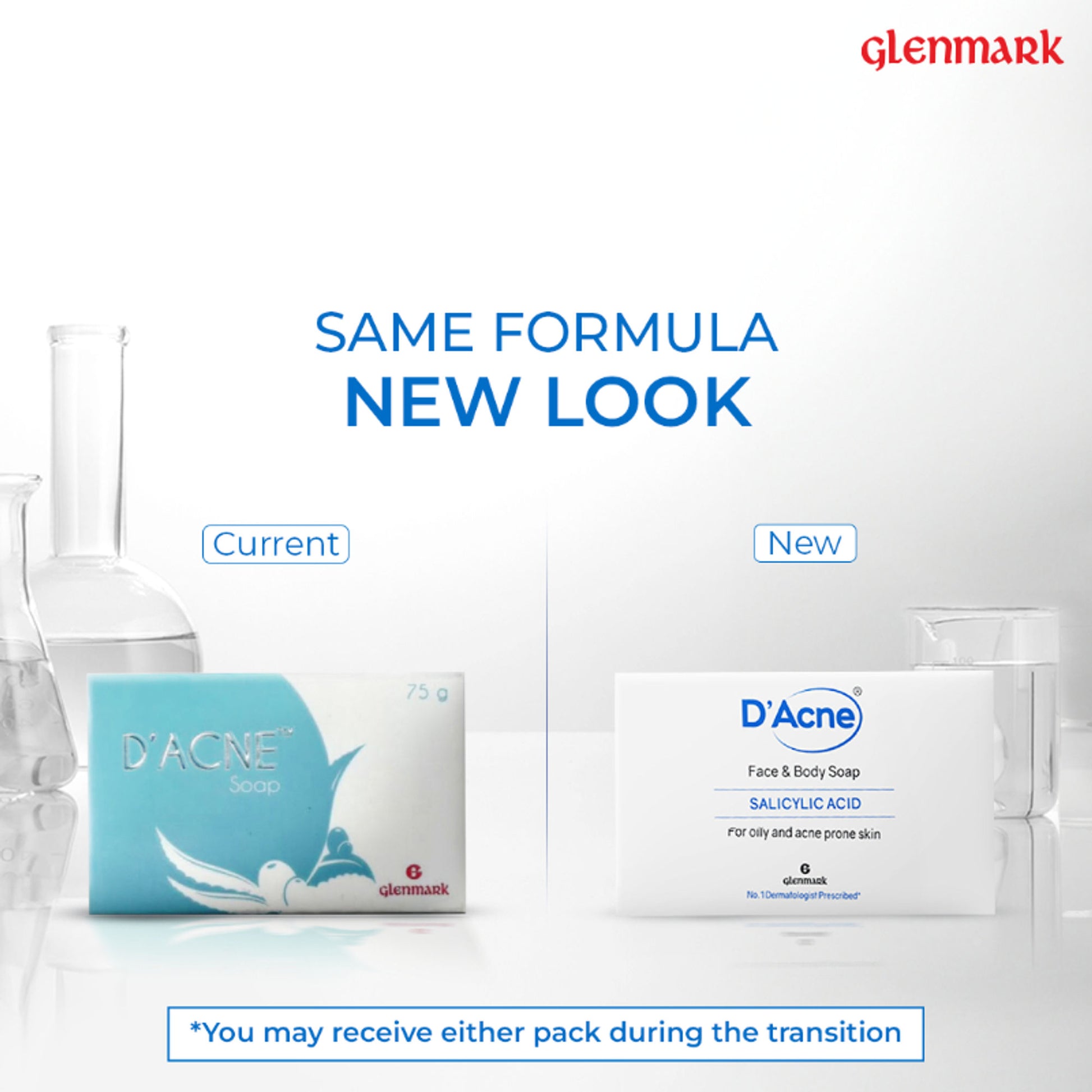 D'Acne Body & Face Soap for Acne-Prone and Oily Skin, Visible Acne Reduction in 10 Days