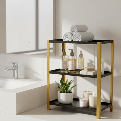 Spillbox 3 Tier Spice Rack for Kitchen Space Saving Countertop Storage Racks Cosmetics Organizer Kitchen Shelf Bathroom Organizer Stand Multipurpose Tiered Shelves