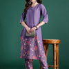Dhiyona IE Floral Printed Pure Cotton Kurta with Trousers