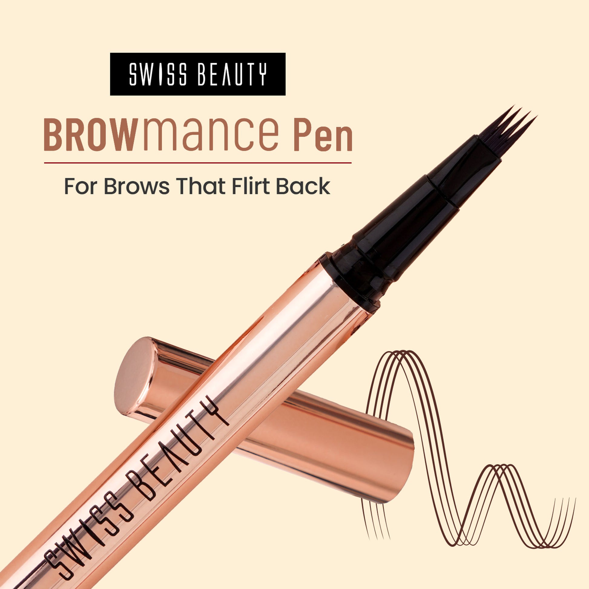 Swiss Beauty Browmance Pen Fills In Sparse Hair For 8-Hour Stay - 1 Light Brown