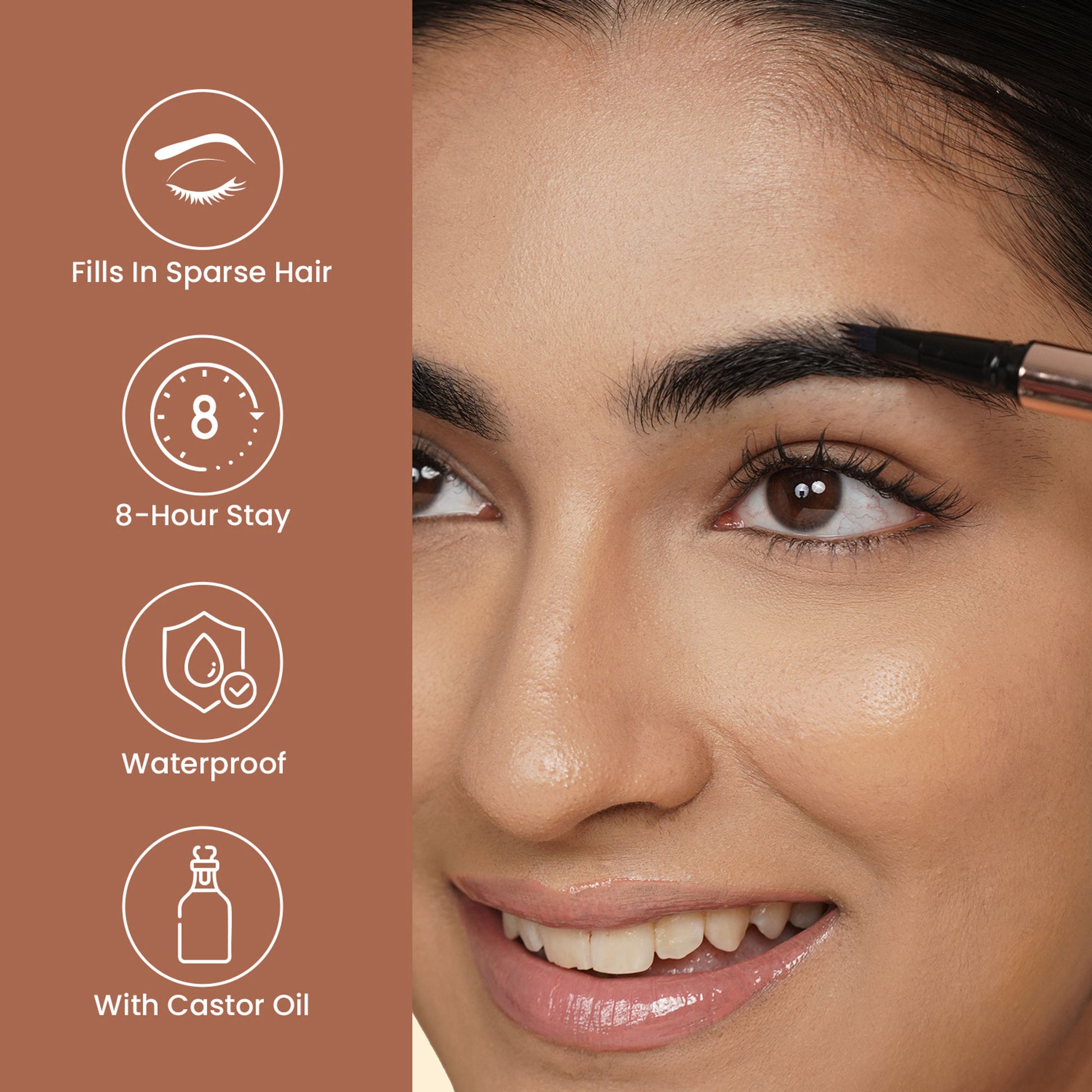 Swiss Beauty Browmance Pen Fills In Sparse Hair For 8-Hour Stay - 2 Medium Brown
