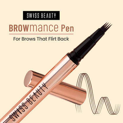 Swiss Beauty Browmance Pen Fills In Sparse Hair For 8-Hour Stay - 3 Dark Brown