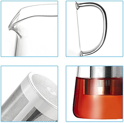 Jinelza Glass Round Kettle Teapot 750ML