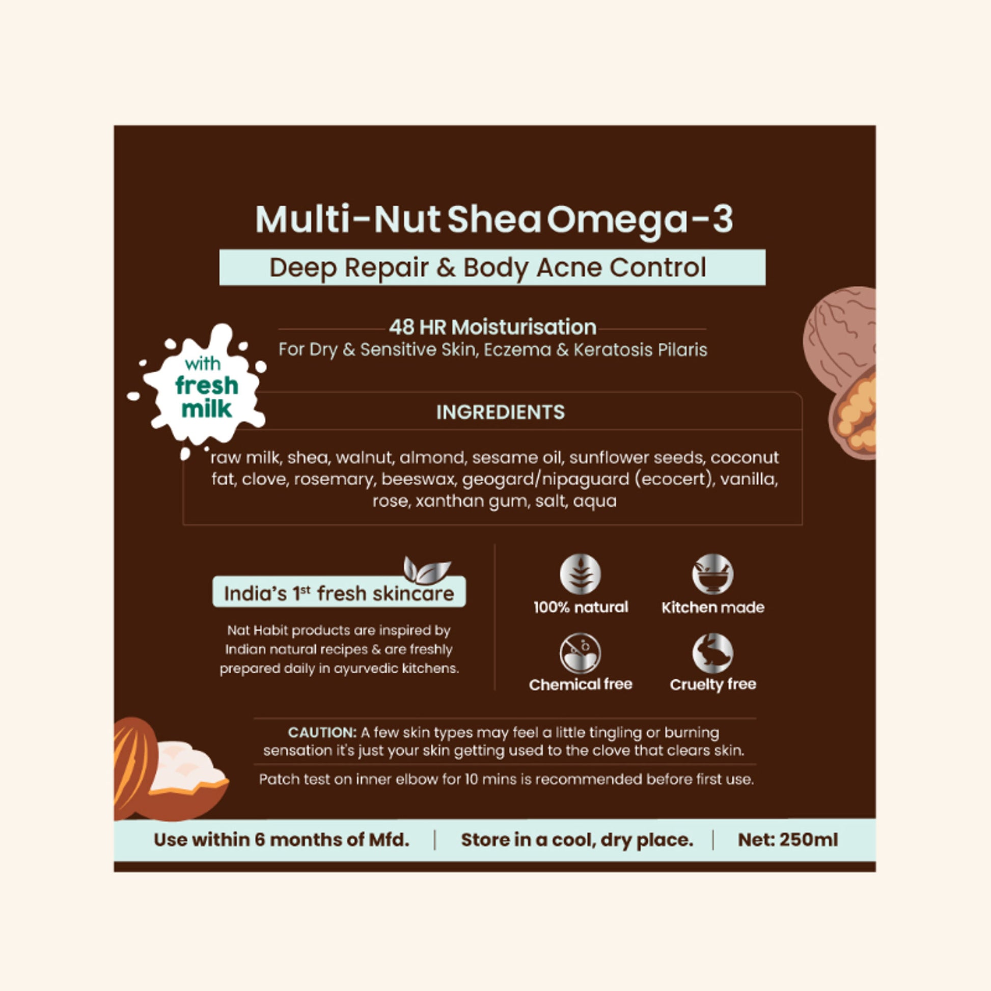Nat Habit Multi-Nut Shea Omega-3 Fresh Malai Lotion